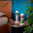 Llambë tavoline e lartë qeramike në 2 ngjyra Prodhuar në Itali - Berimbau Viadurini