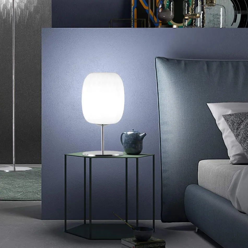 Llambë tavoline artizanale në xham Venecia të fryrë - Cloe Balloton Viadurini