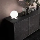 Llambë Tavoline Artizanale në Xham të Bardhë Veneciane - Snow Viadurini