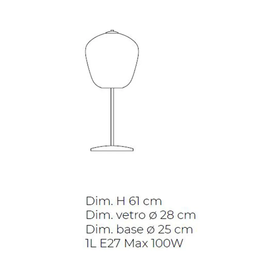 Llambë tavoline e punuar me dorë veneciane me xham të fryrë - Dalia Balloton Viadurini