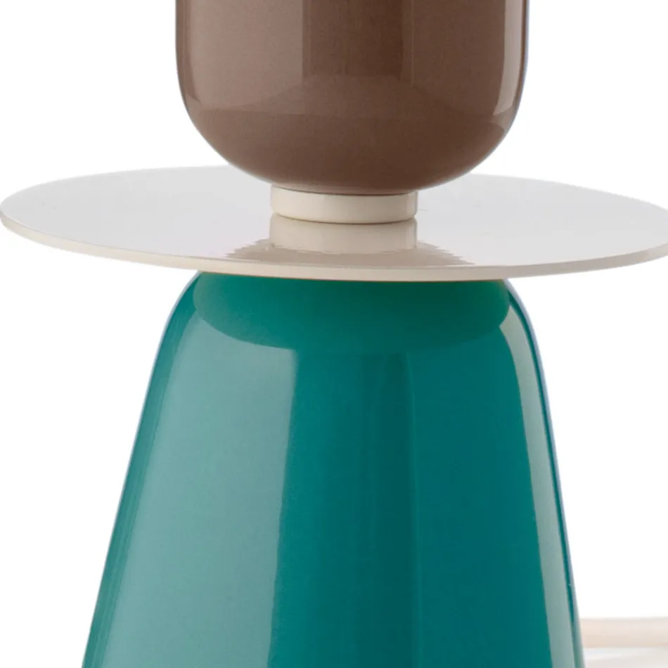 Llambë tavoline e ulët qeramike në 2 ngjyra Prodhuar në Itali - Berimbau Viadurini