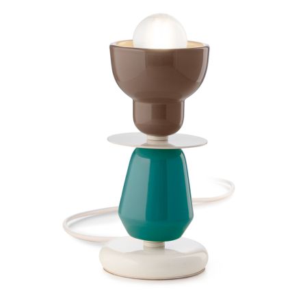 Llambë tavoline e ulët qeramike në 2 ngjyra Prodhuar në Itali - Berimbau Viadurini