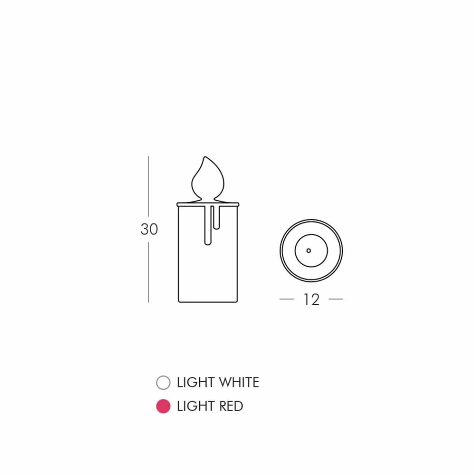 Projektimi i llambës së tavolinës me qiri të bardhë ose të kuq nga Slide - Fiammetta Viadurini