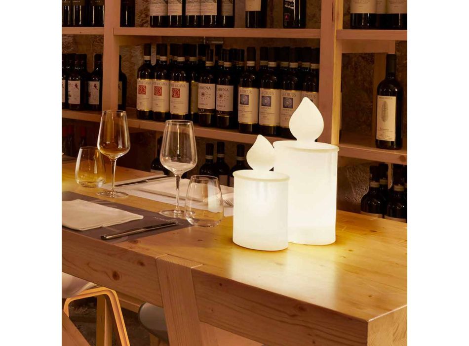 Projektimi i llambës së tavolinës me qiri të bardhë ose të kuq nga Slide - Fiammetta Viadurini