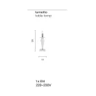 Llambë tavoline klasike në xham italian të punuar me dorë dhe metal ari - Oliver Viadurini