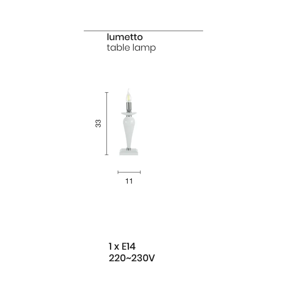 Llambë tavoline klasike në xham italian të punuar me dorë dhe metal ari - Oliver Viadurini