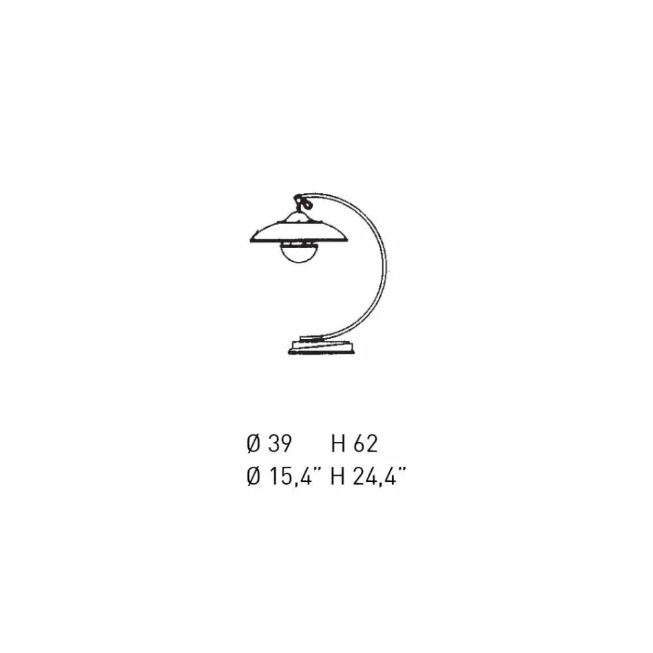 Llambë tavoline me strukturë prej lisi dhe metali të prodhuar në Itali - Lumetto Viadurini