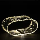 Llambë tavoline kristali akrilik dhe fletë ari, argjendi ose bakri - Gnassi Viadurini