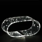 Llambë tavoline kristali akrilik dhe fletë ari, argjendi ose bakri - Gnassi Viadurini