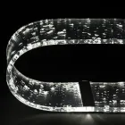 Llambë tavoline kristali akrilik dhe fletë ari, argjendi ose bakri - Gnassi Viadurini