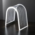 Llambë Tavoline Kristal Akrilik Transparente me Dekorim të Gdhendur - Bertella Viadurini