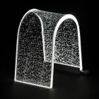 Llambë Tavoline Kristal Akrilik Transparente me Dekorim të Gdhendur - Bertella Viadurini