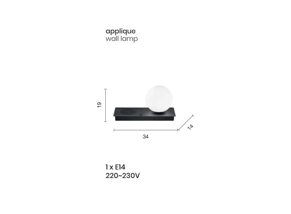 Dizajn llambë tavoline në xham të fryrë dhe metal të bardhë ose të zi - Bersa Viadurini