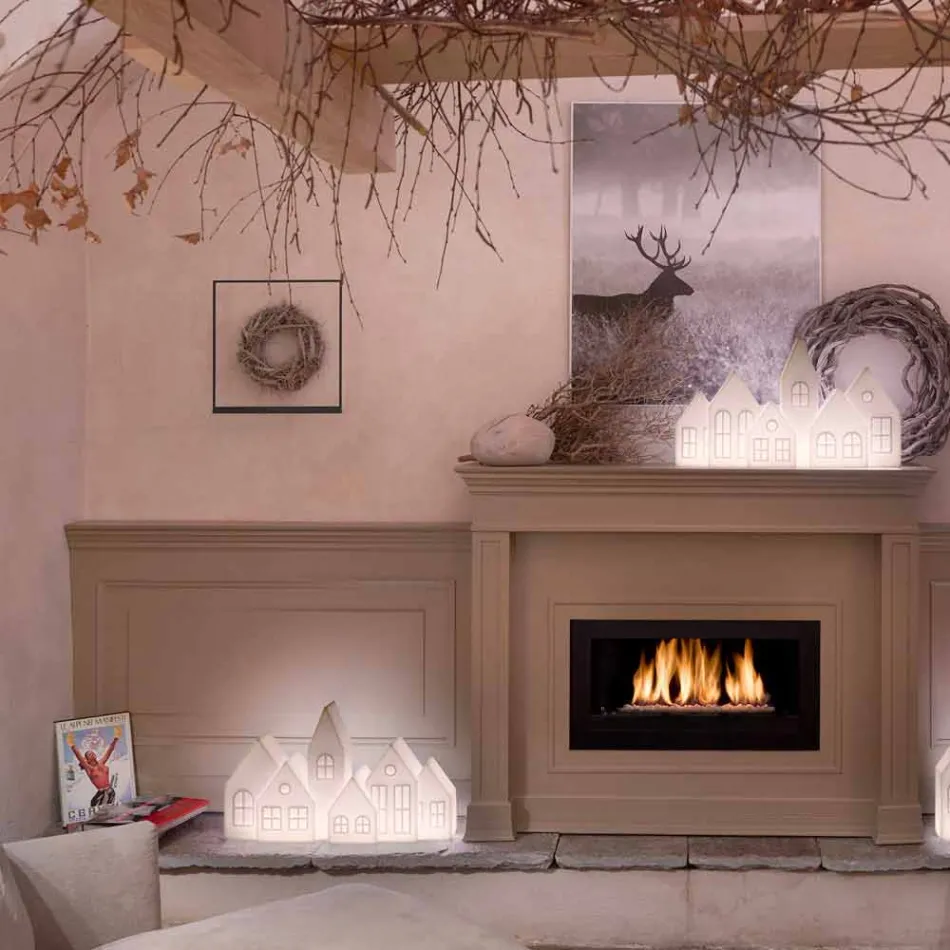 Llambë Tabele Dizajni me Shtëpi me Dritë të Bardhë ose të Kuqe Slide për Dizajn - Kuusi Viadurini