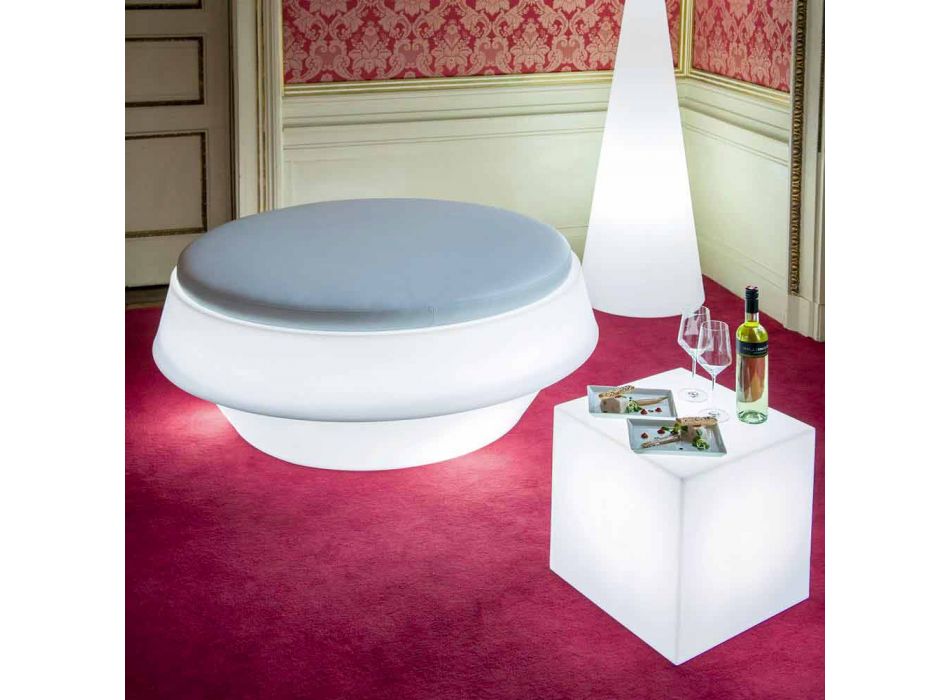 Llamba e tavolinës dhe dyshemesë Slide Kub i bardhë i ndritshëm i prodhuar në Itali Viadurini