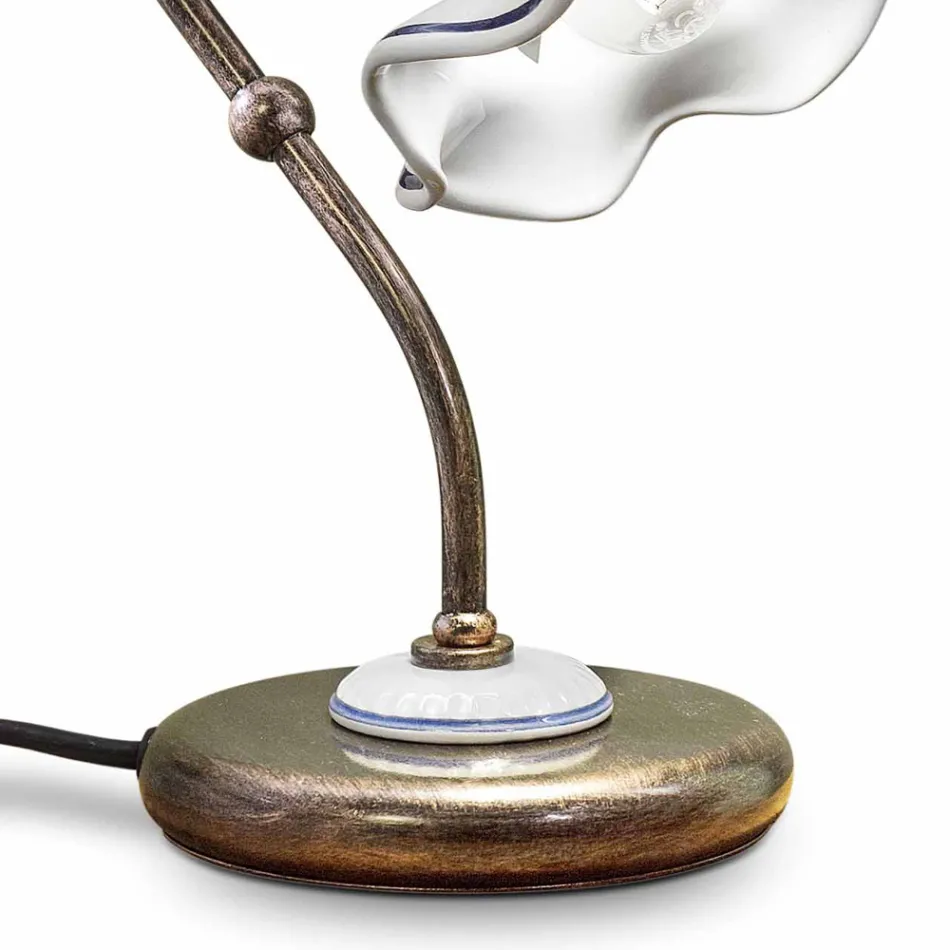 Llamba tavoline Qeramike Hekuri E lyer me Dore Vintage Artisan - Chieti Viadurini