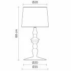 Llamba e tavolinës në dimensione të bardha qeramike dhe llamarina prej liri 2 - Kadabra Viadurini