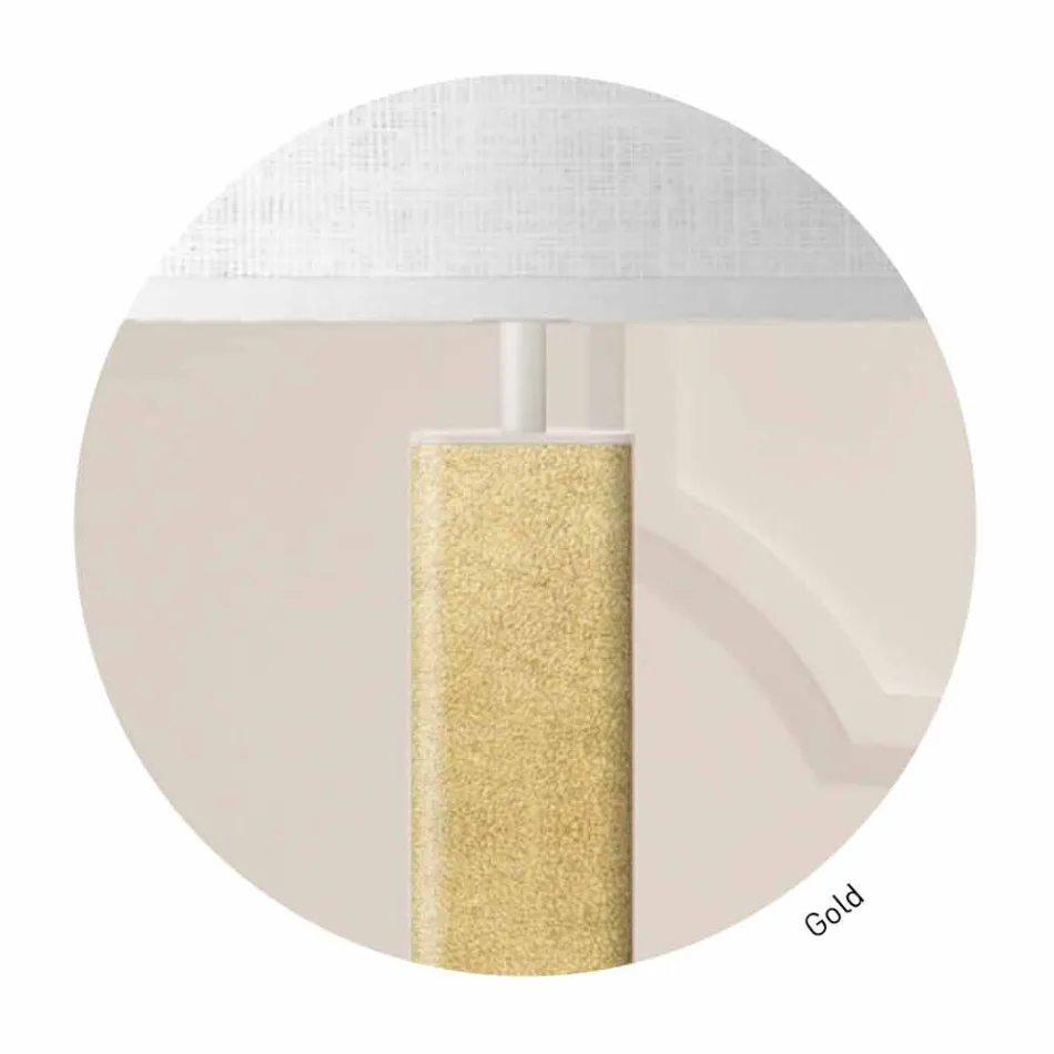 Llambë tavoline metalike me abazhur pëlhure prodhuar në Itali - Kërce Viadurini