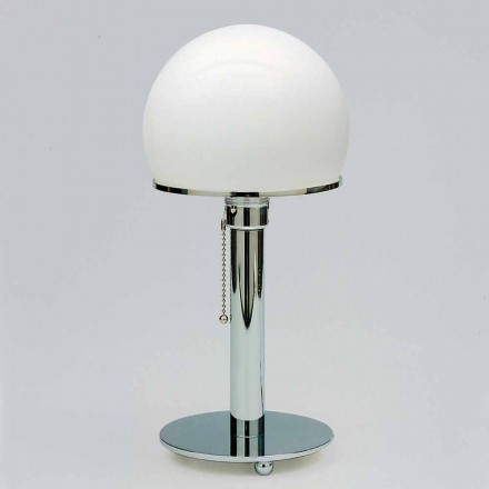 Llambë tavoline në Opaline me strukturë kromi të prodhuar në Itali - Toronto Viadurini