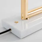 Llambë tavoline në tunxh dhe rrëshirë me bazë mermeri prodhuar në Itali - Kuizë Viadurini