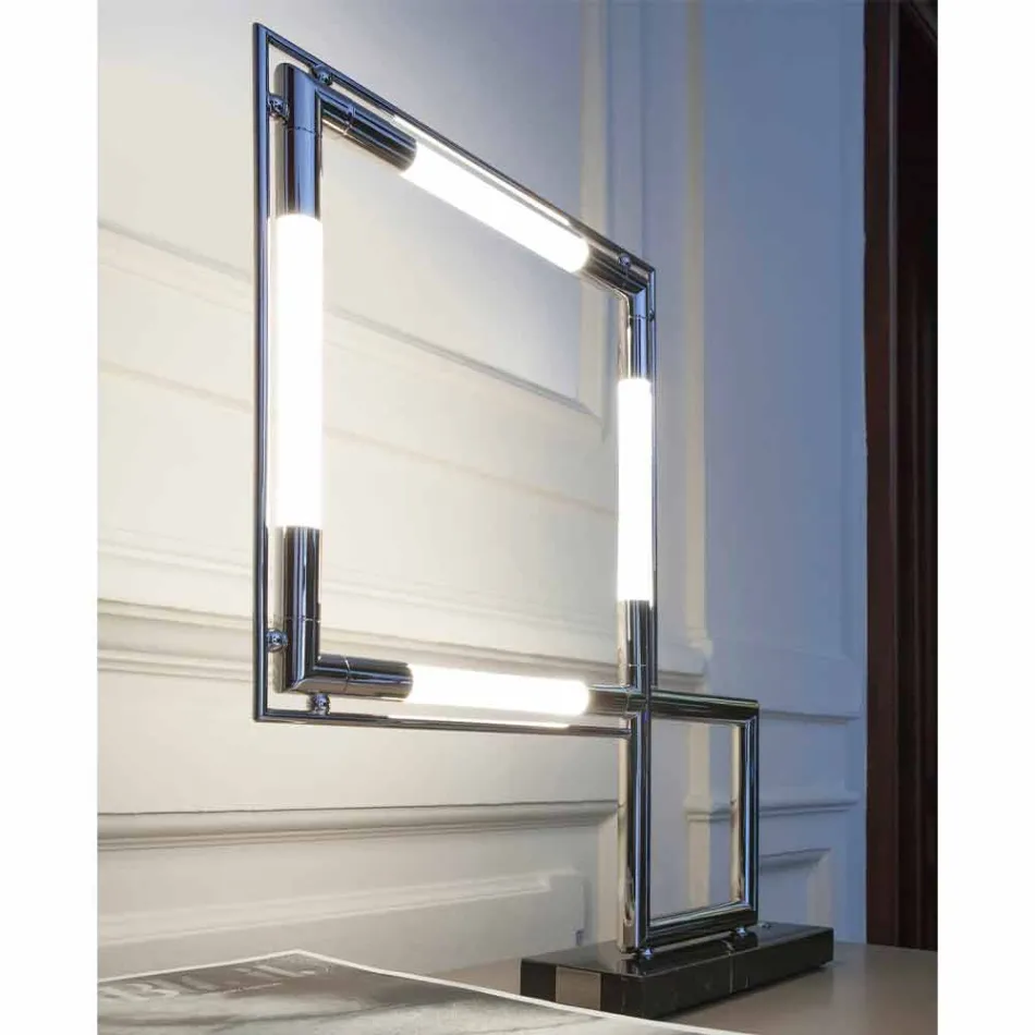 Llambë tavoline në tunxh dhe rrëshirë me bazë mermeri prodhuar në Itali - Kuizë Viadurini