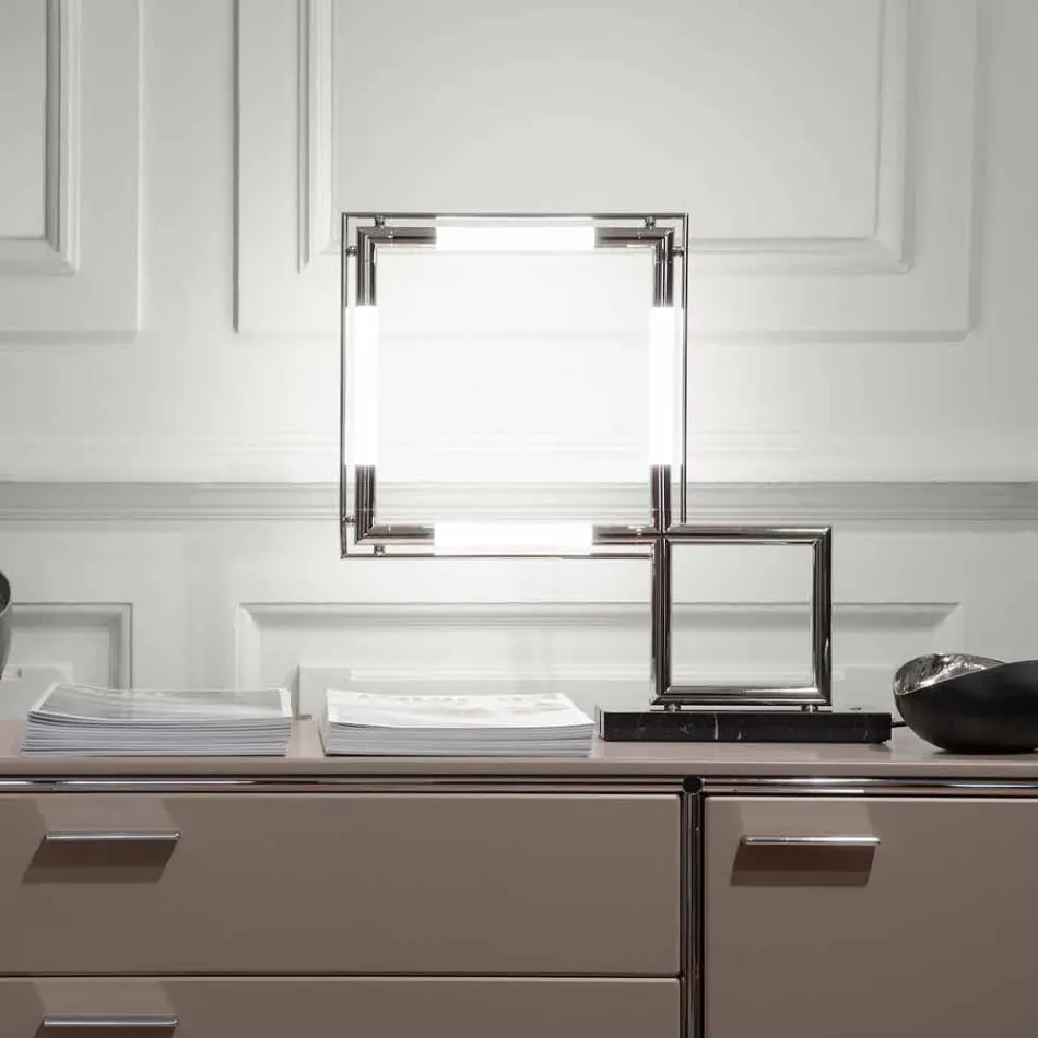 Llambë tavoline në tunxh dhe rrëshirë me bazë mermeri prodhuar në Itali - Kuizë Viadurini