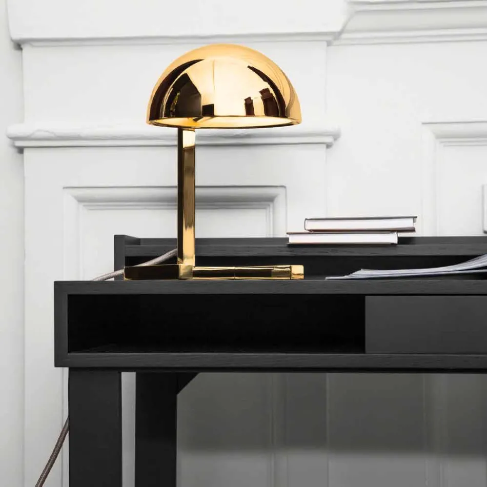 Llambë tavoline në bronz me përfundim të artë ose paladium prodhuar në Itali - Adana Viadurini