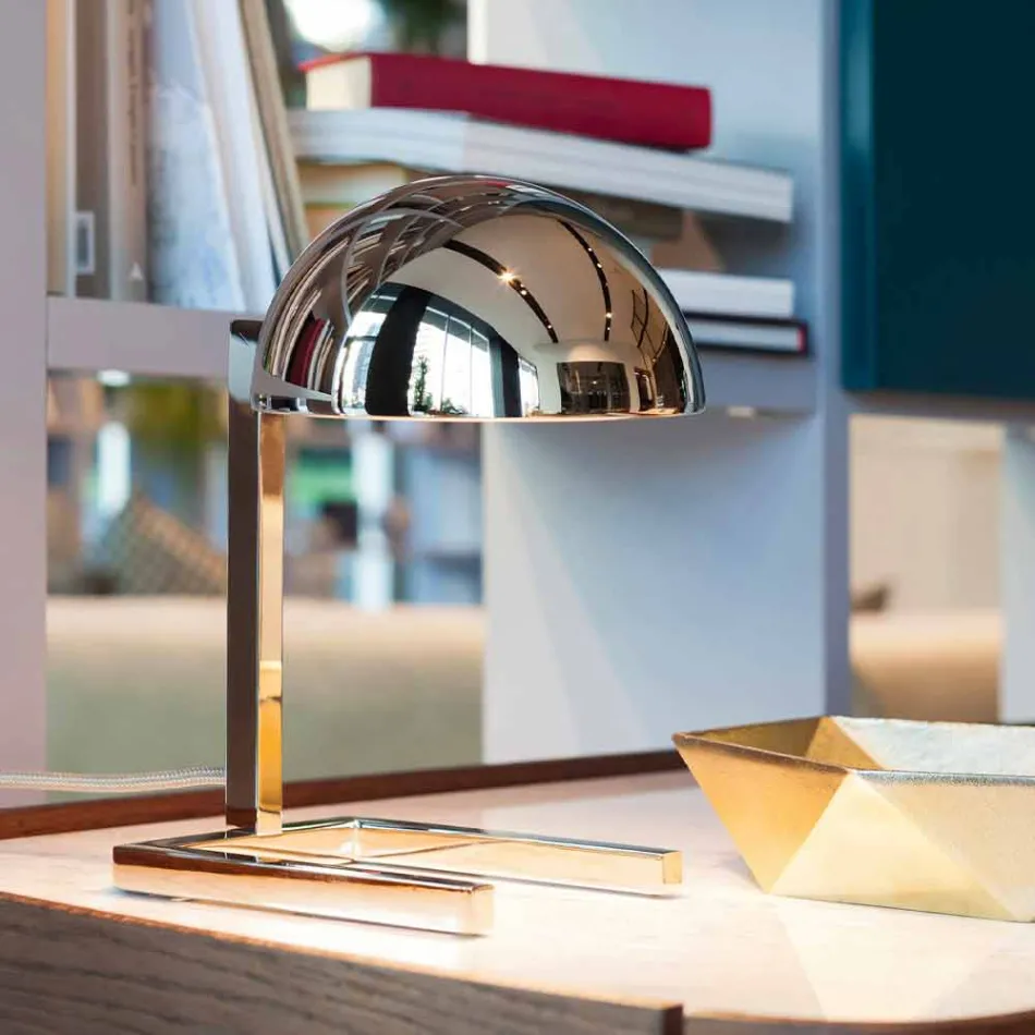 Llambë tavoline në bronz me përfundim të artë ose paladium prodhuar në Itali - Adana Viadurini