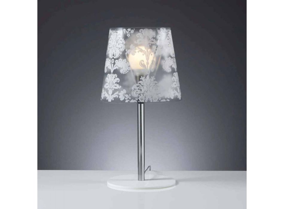 Llambë tryeze në polikarbonat me dekorime, me diametër 30 cm, Mara Viadurini