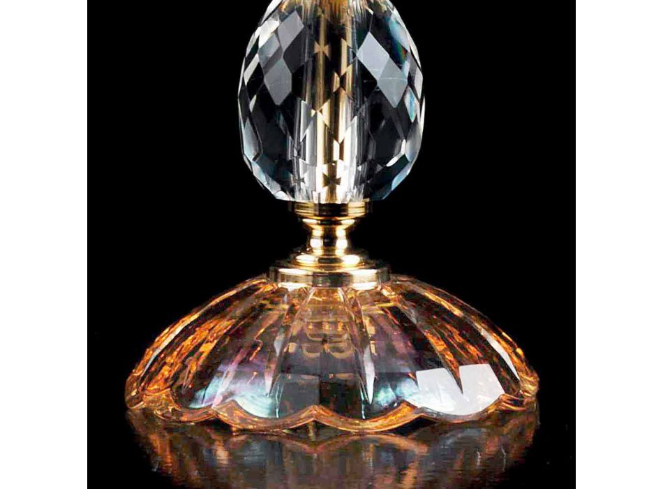 Tavolinë qelqi dhe llambë kristal Belle, e bërë në Itali Viadurini