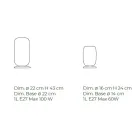 Llambë tavoline me xham të fryrë me dorë në Venecia 16 22 cm - Bambu Viadurini