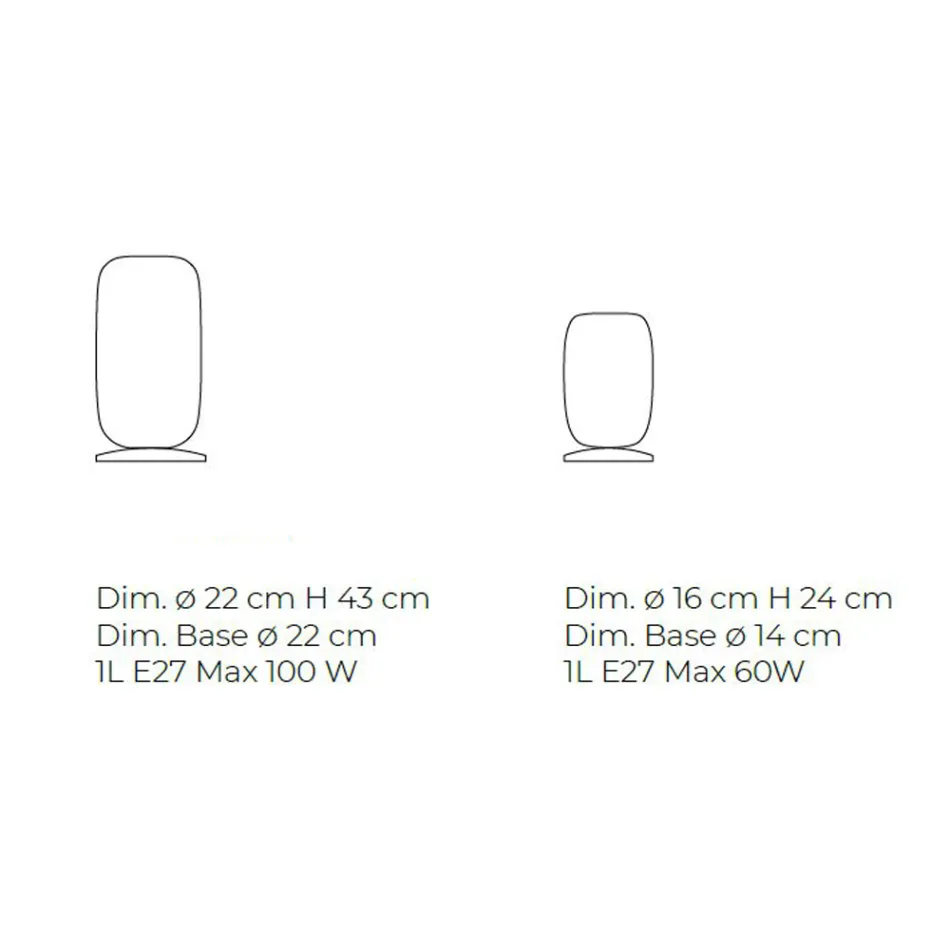 Llambë tavoline me xham të fryrë me dorë në Venecia 16 22 cm - Bambu Viadurini