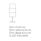 Llambë tavoline në xham të fryrë me dorë në Venecia dhe metal - Satomi Viadurini