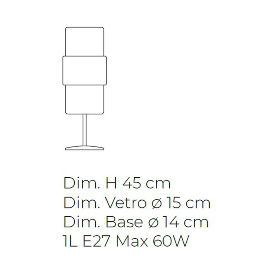 Llambë tavoline në xham të fryrë me dorë në Venecia dhe metal - Satomi Viadurini