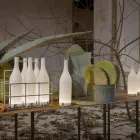 Llambë tryeze e udhëhequr në xham të bardhë me fërkim Dizajn Modern - Shishe Viadurini