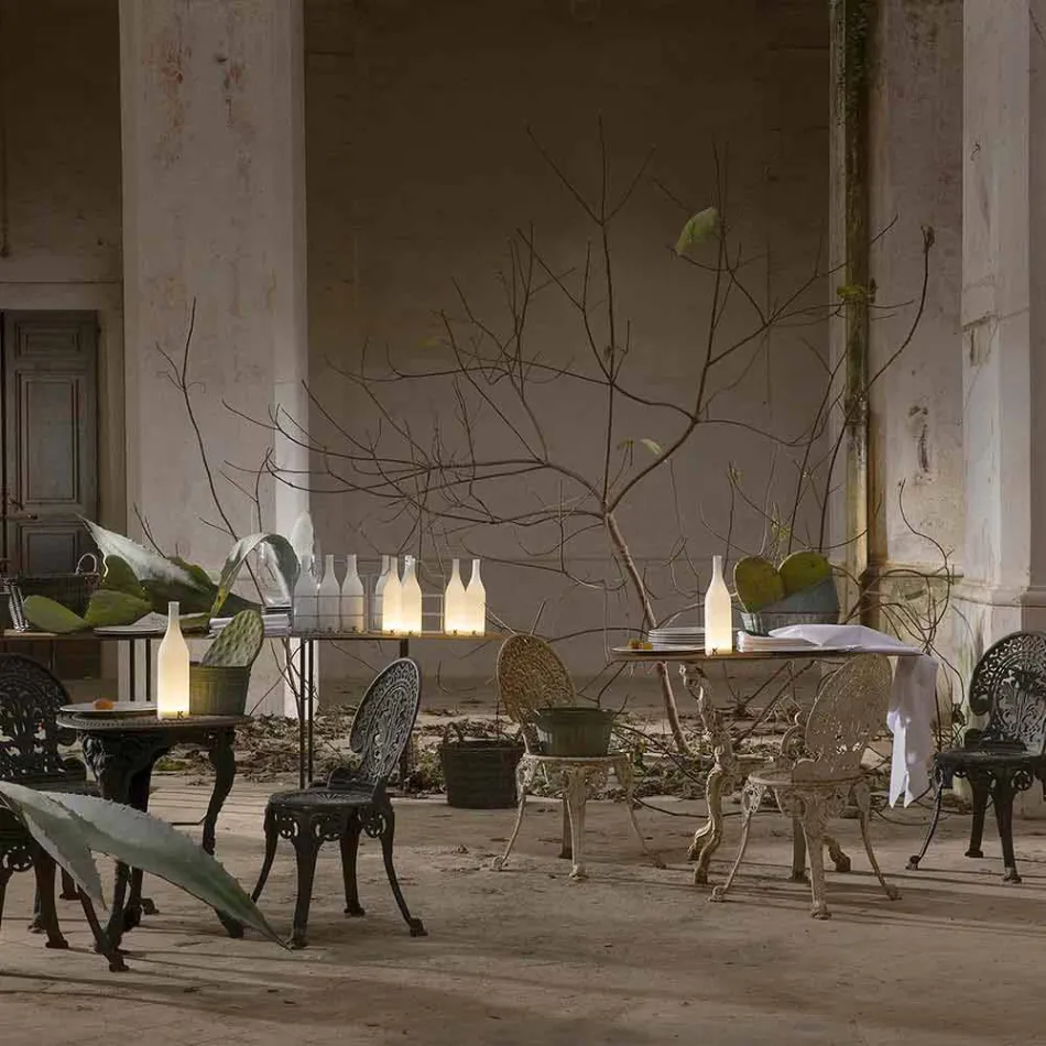 Llambë tryeze e udhëhequr në xham të bardhë me fërkim Dizajn Modern - Shishe Viadurini