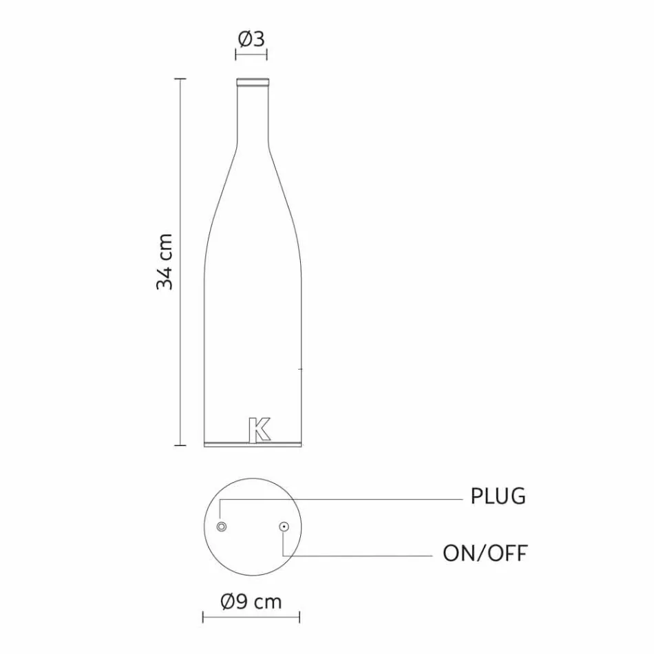 Llambë tryeze e udhëhequr në xham të bardhë me fërkim Dizajn Modern - Shishe Viadurini