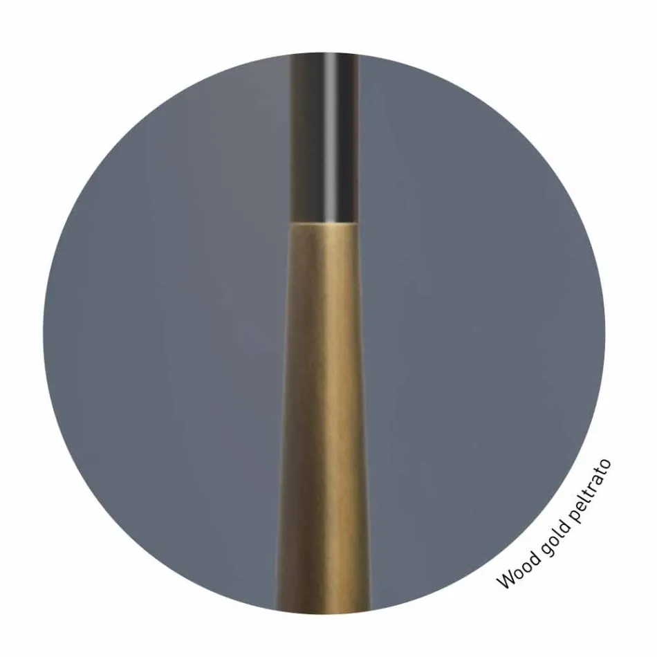 Llambë tavoline moderne në metal, dru dhe organza prodhuar në Itali - Boom Viadurini