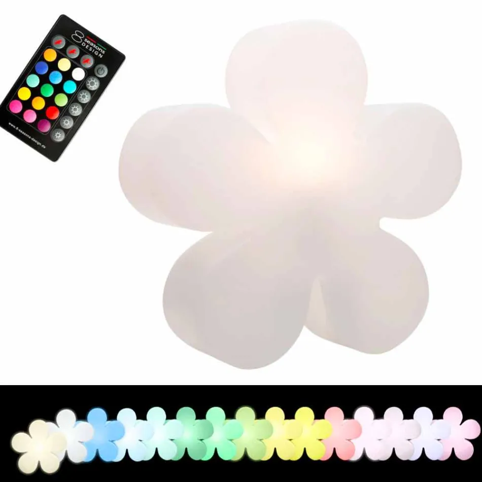 Dizajn Modern Tavolinë Lule ose Llambë Kati në Plastikë të Bardhë - Fiorestar Viadurini