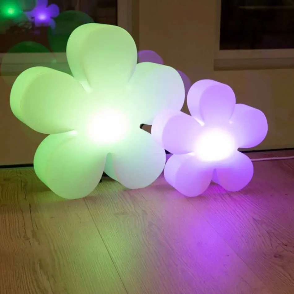 Dizajn Modern Tavolinë Lule ose Llambë Kati në Plastikë të Bardhë - Fiorestar Viadurini