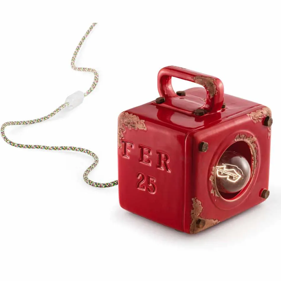 Llambë tavoline stili industrial në qeramikë dhe hekur Valerie Viadurini