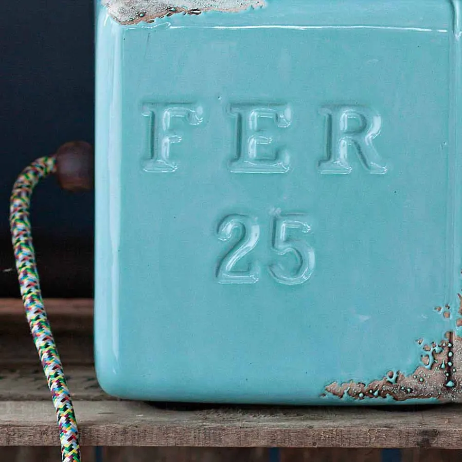 Llambë tavoline stili industrial në qeramikë dhe hekur Valerie Viadurini