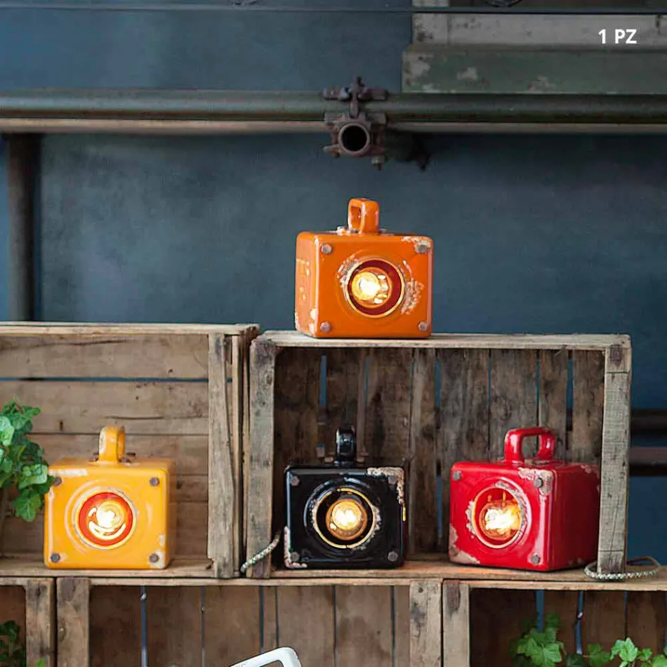 Llambë tavoline stili industrial në qeramikë dhe hekur Valerie Viadurini