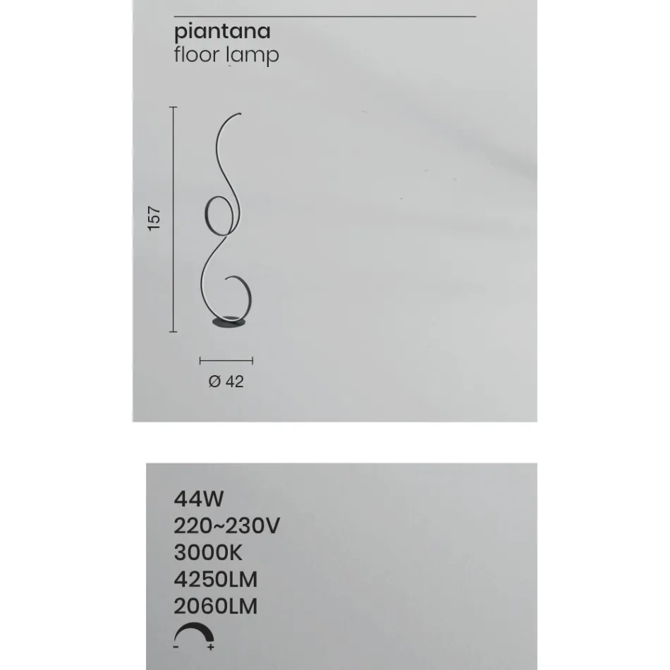 Llambë dyshemeje LED me strukturë metalike të lyer me dizajn Viadurini