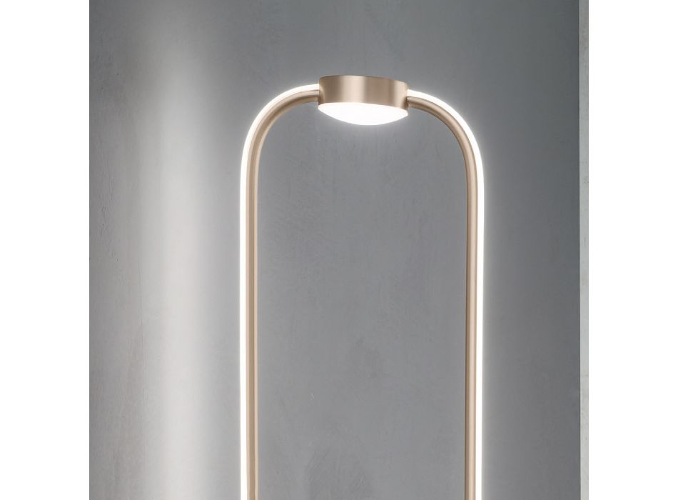 Llambë dyshemeje LED e errësueshme me strukturë metalike - Aladdin Viadurini