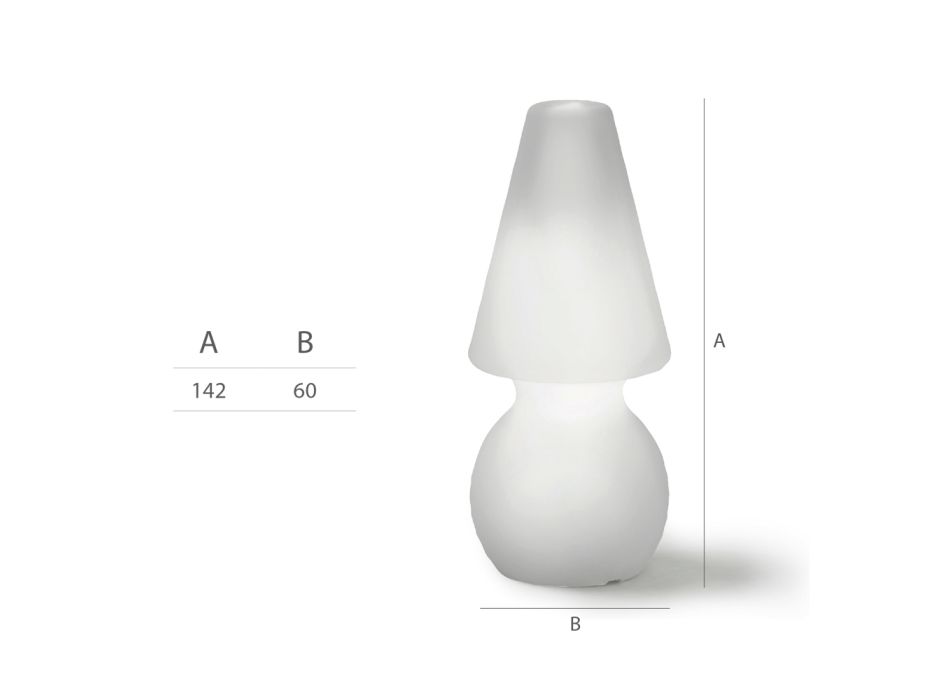 Llambë dyshemeje LED në polietileni të bardhë Prodhuar në Itali - Alvarez Viadurini