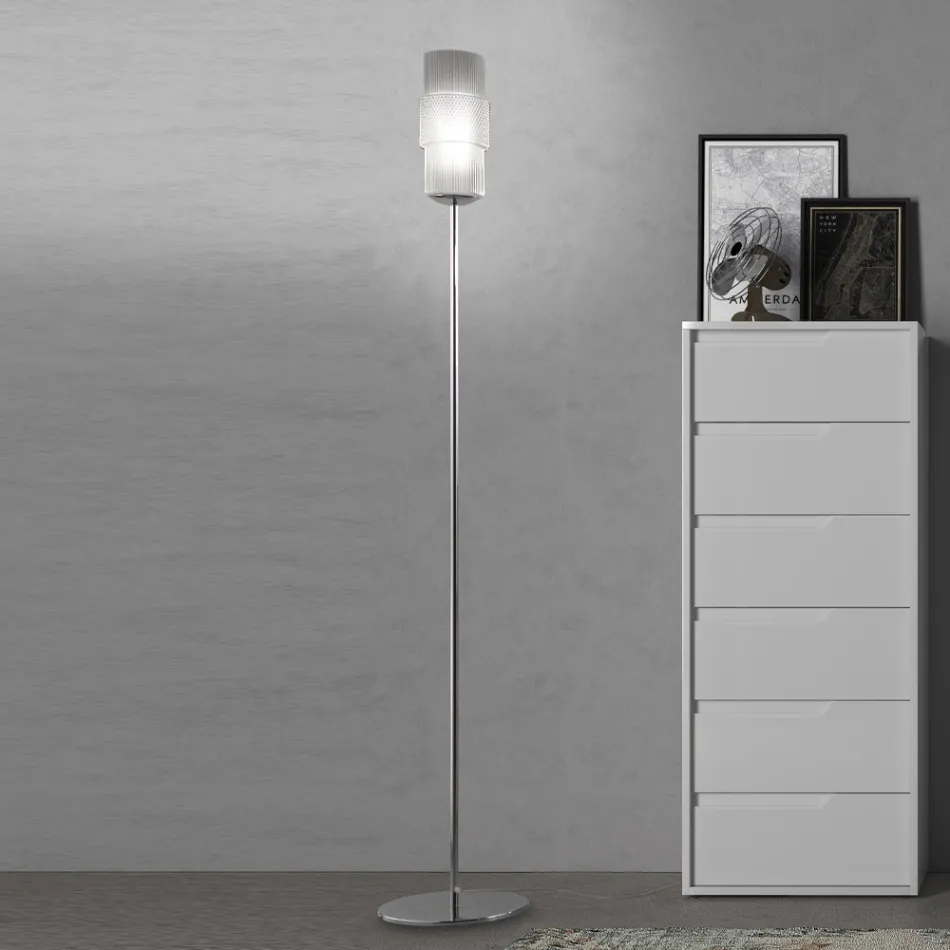 Llambë dyshemeje artizanale me xham venecian 30 cm - Satomi Viadurini