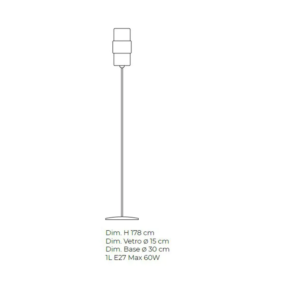 Llambë dyshemeje artizanale me xham venecian 30 cm - Satomi Viadurini