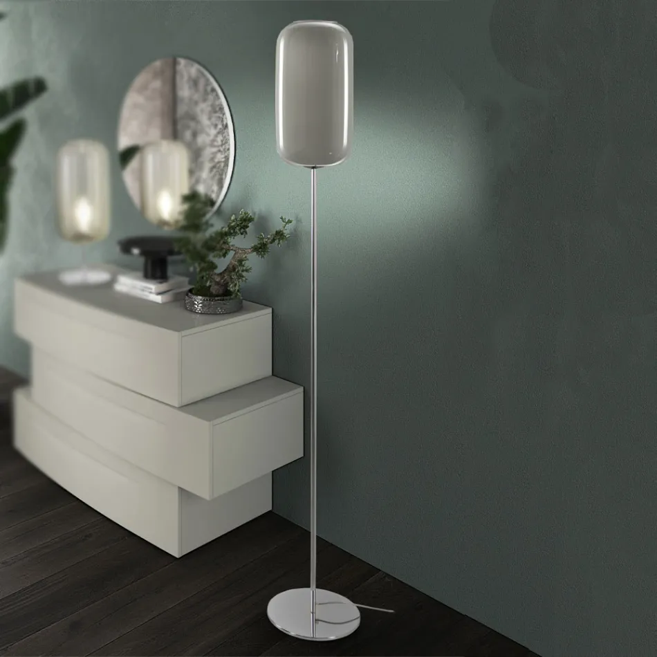 Llambë dyshemeje prej xhami veneciane me fryrje me dorë - Bambu Viadurini