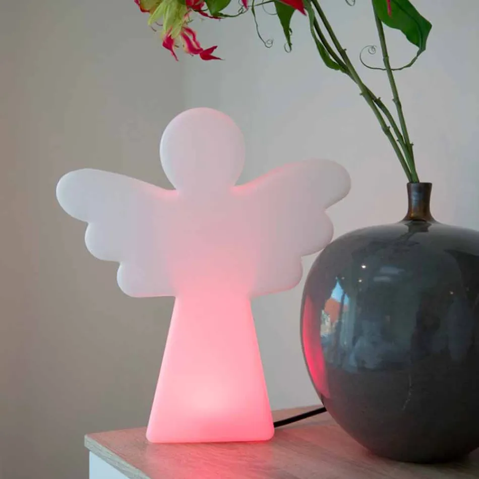 Llambë për dysheme të bardhë E27, Dizajn Modern Angel - Led ose Solar - Angelostar Viadurini